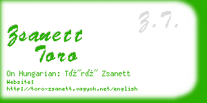 zsanett toro business card